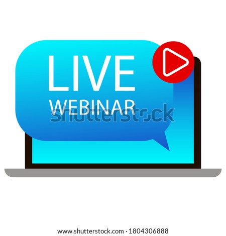 Live webinar. Free webinar logo. Web broadcast label. Vector illustration.