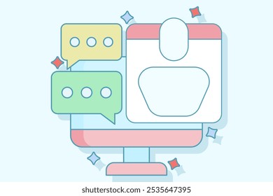 Live webinar icon concept. Online training cartoon vector illustration on isolated background. Business concept conference stream splash effect sign. Flat vector illustration.