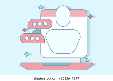 Live webinar icon concept. Online training cartoon vector illustration on isolated background. Business concept conference stream splash effect sign. Flat vector illustration.