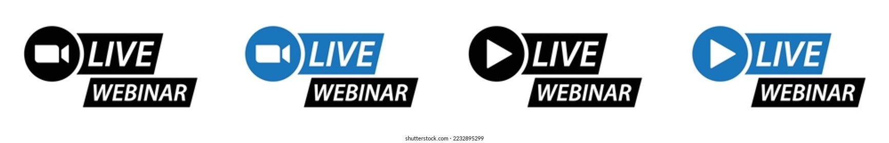 Live webinar icon. Conference streaming icon, vector illustration