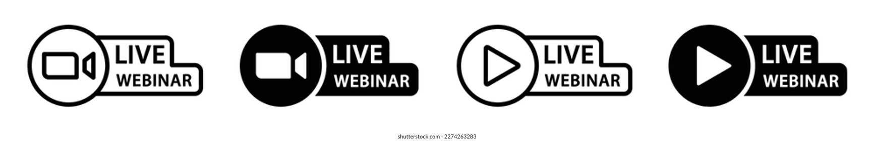 Live webinar icon. Conference streaming icon, vector illustration