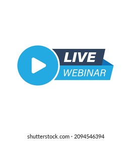 Live webinar icon in flat style. Online training vector illustration on isolated background. Conference stream sign business concept.