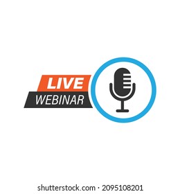 Live webinar icon in flat style. Online training vector illustration on isolated background. Conference stream sign business concept.