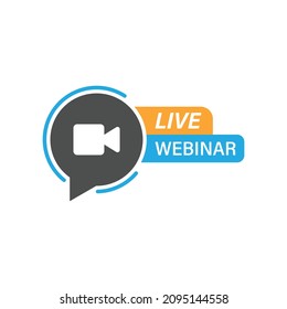 Live webinar icon in flat style. Online training vector illustration on isolated background. Conference stream sign business concept.