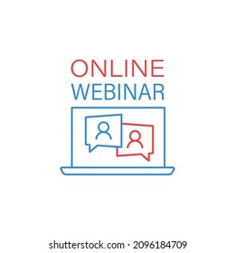 Live webinar icon in flat style. Online training vector illustration on isolated background. Conference stream sign business concept.