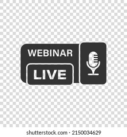 Live webinar icon in flat style. Online training vector illustration on isolated background. Conference stream sign business concept.