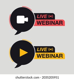Live Webinar icon. Internet broadcast. Live video streaming.