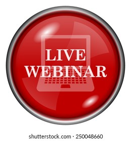 Live webinar icon. Internet button on white background. 