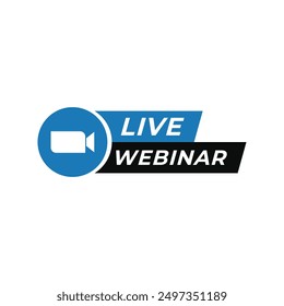 Live webinar icon streaming video meeting design template