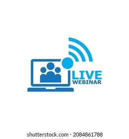 Icono de webinar en vivo y plantilla de símbolos 