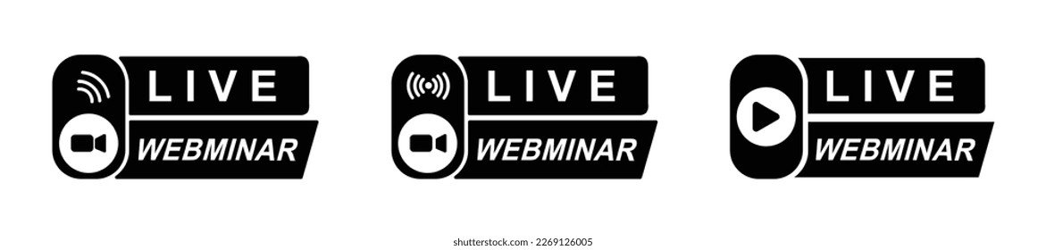 Live-Webinar-Symbol, Vektorgrafik-Video Live-Stream, Videokonferenz, Fernübertragung, Internet-Lernmedien