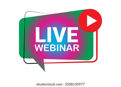 Live webinar icon vector illustration. Live webinar button.