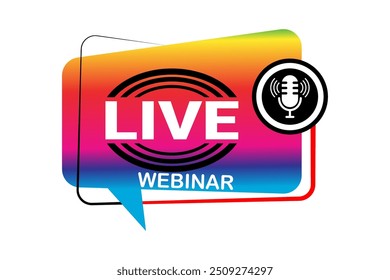 Live webinar icon vector illustration. Live webinar button.