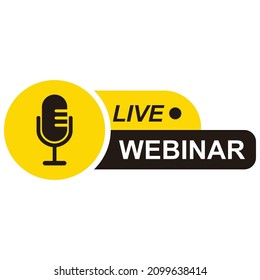 Live webinar icons in flat style. Vector illustration of online training on isolated background.