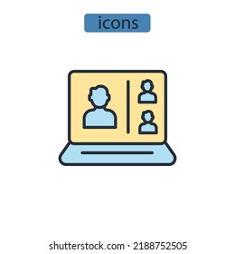 live webinar icons  symbol vector elements for infographic web