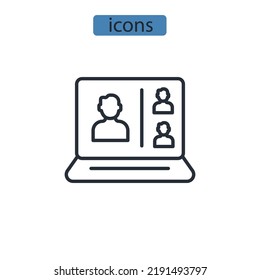 Live-Webinar-Symbole Symbol, Vektorelemente für Infografik-Web