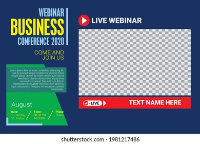 Live Webinar Invitation Business Conference Templates Design, old blue color background