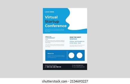 plantilla de invitación a webinar en vivo, invitación a banner en directo a seminarios web de Ecommerce, volante de seminarios web en directo de Business Conference.
