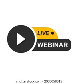 Live-Webinar-Logo. Vektorgrafik in flachem Design