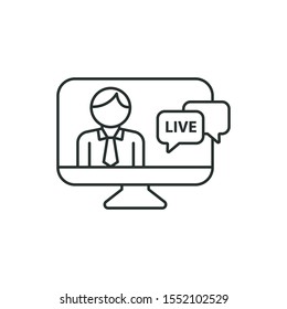 live webinar - minimal line web icon. simple vector illustration. concept for infographic, website or app.