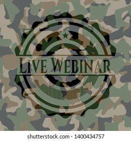 Live Webinar on camo texture. Vector Illustration. Detailed.