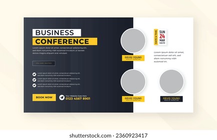 Live webinar online marketing business conference web banner and cover template design