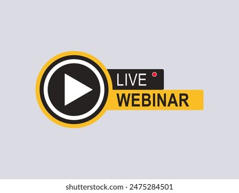 Live Webinar, Online Meeting, Video Conferencing, Virtual Meeting and Communication. Isolated Transparent Vector Banner for Webinar