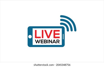 Live Webinar phone screen wifi signal icon logo symbol  vector illustration symbol