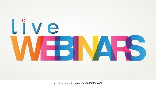 Live Webinar with play Button, icon. Live Webinar label. Vector illustration creative