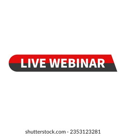 Live Webinar In Red Black Rectangle Rounded Shape For Live Stream Internet
