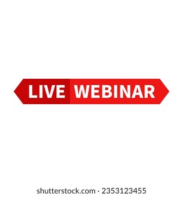 Live Webinar In Red Hexagonal Rectangle Shape For Live Stream Internet
