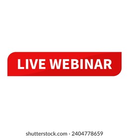 Live Webinar In Red Rectangle Shape For Information Sign Social Media Business Marketing
