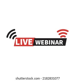 Live webinar streaming icon design label vector, workshop icon
