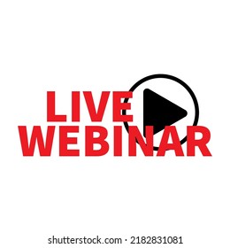 Live webinar streaming icon design label vector, workshop icon