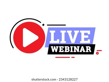 Live webinar. Symbol or emblem. vector illustration