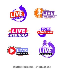 Live webinar. Symbol or emblem. vector illustration