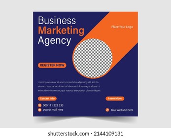Live webinar template and corporate social media post template for digital marketing.