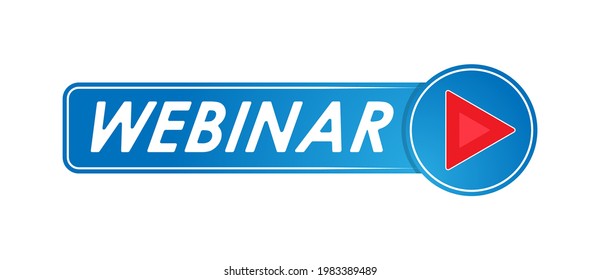 Live webinar vector icon. The icon with the play button. Flat Style