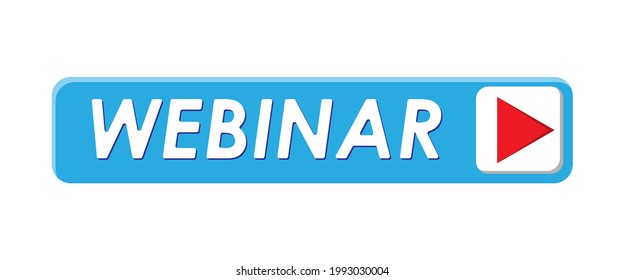 Live webinar vector icon. The icon with the play button. Flat Style