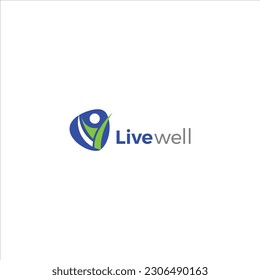 Live Well, Health, Wellness, Therapy, Medical Logo Template Vector