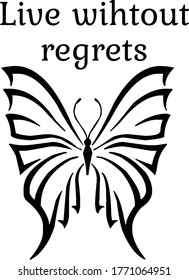 Live without regrets, Christian faith, Typography for print or use as poster, card, flyer or T Shirt 