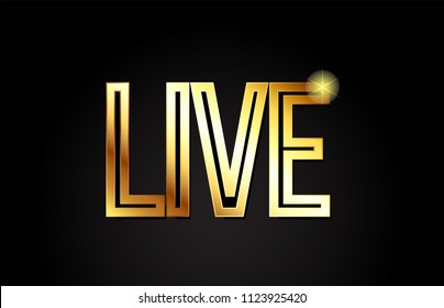 live word typography design in gold or golden color suitable for logo, banner or text design