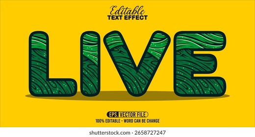 Live word typography, editable text effect