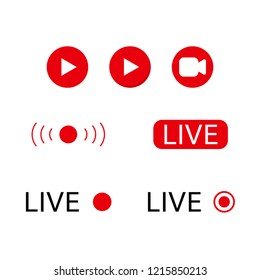 Live youtub steam logo . Online broadcasting icons set
