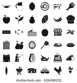 Livelihood icons set. Simple set of 36 livelihood vector icons for web isolated on white background