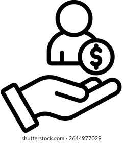Existenzgrundlagen Symbol Kontur Vektorgrafik