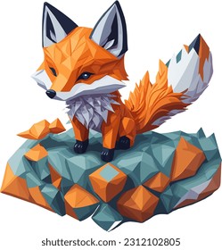 A lively and animated fox, full of personality and charm, portrayed in a captivating vector style.