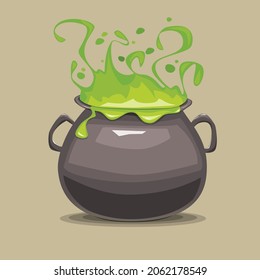 lively bubbly cauldron vector illustration