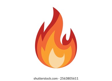 Lively Burning Fire Flame Vector Illustration for Barbecue and Grilling Events, Fire flame, Burning fire, Blazing, Fire graphic, Heat illustration, Creative flames, Flame shape