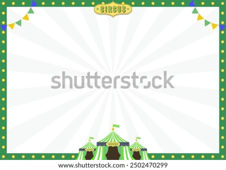 Lively circus and flag frame  (green)